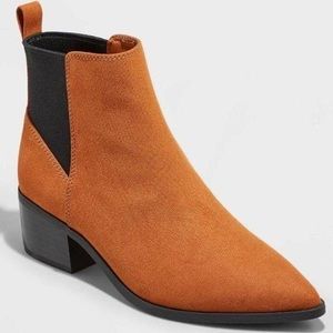 Women's Gwen Low Shaft Heeled Boots - A New Day - cognac - new